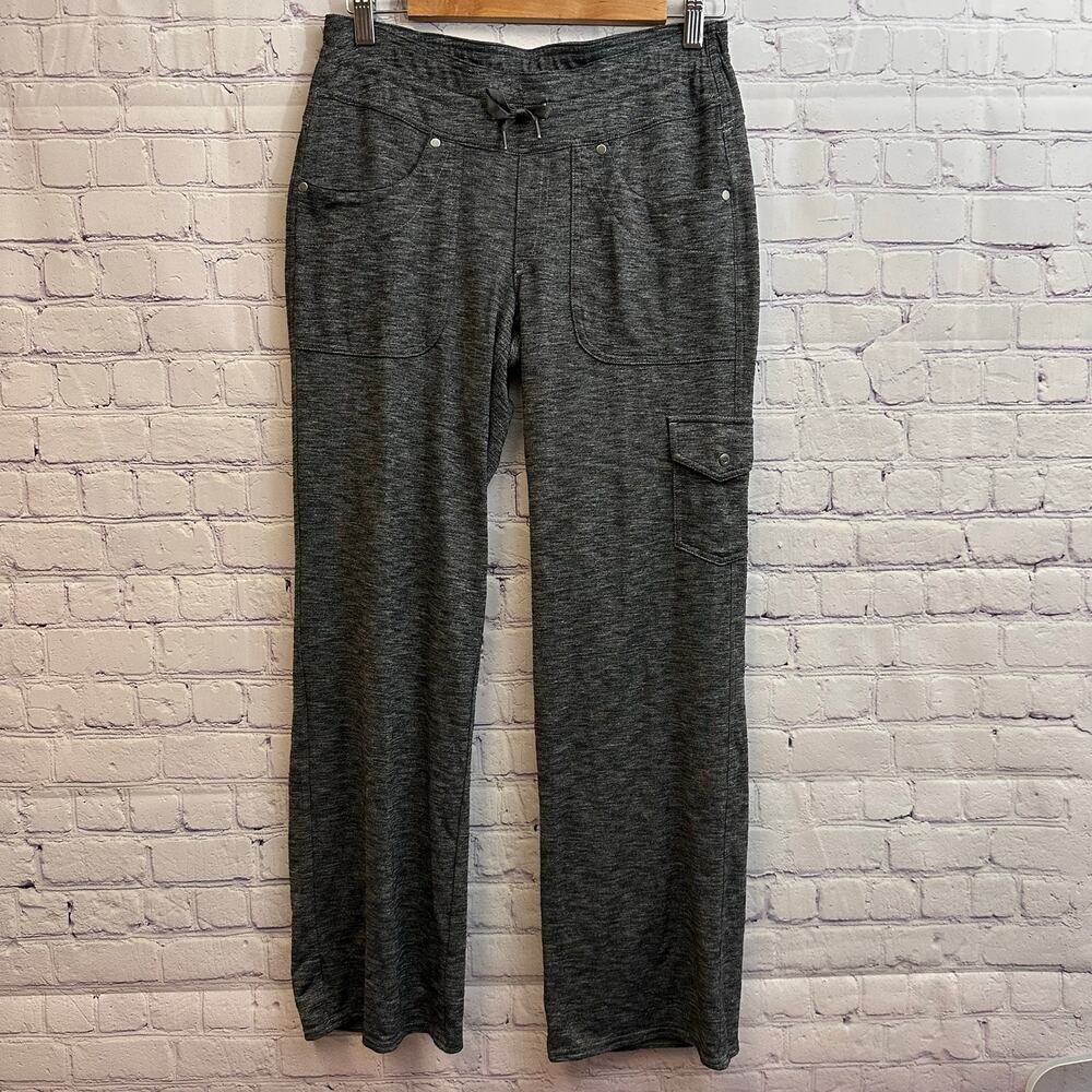 Kuhl Mova Knit Cargo Pants Drawstring Waist Heathered Gray Womens 6 SHORT Hiking
